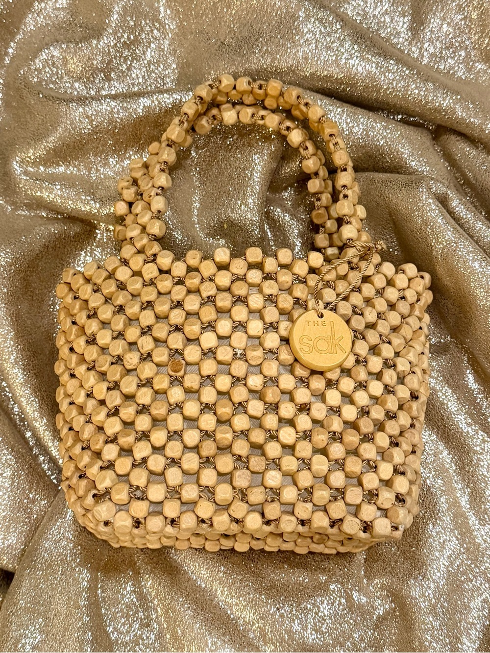 The Sak Natural Tan Beaded Mini Tote